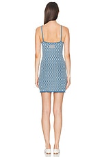 Guest In Residence Checker Tank Dress in Denim Blue & Cream, view 3, click to view large image.