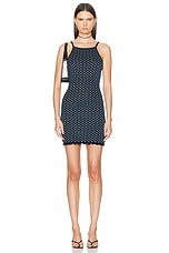 Guest In Residence Checker Tank Dress in Midnight & Denim Blue, view 1, click to view large image.
