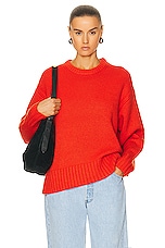 Guest In Residence Cozy Crew Sweater in Cherry, view 1, click to view large image.