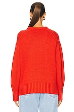 Guest In Residence Cozy Crew Sweater in Cherry, view 3, click to view large image.