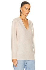 Guest In Residence Grizzly V Neck Sweater in Oatmeal, view 2, click to view large image.