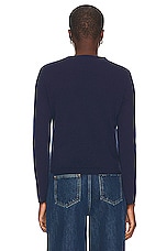 Guest In Residence Shrunken Crew Sweater in Navy, view 3, click to view large image.