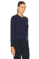 Guest In Residence Shrunken Cardigan in Navy, view 2, click to view large image.