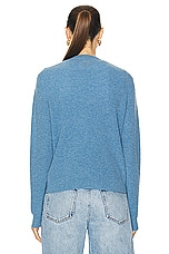 Guest In Residence Light Rib Crew Sweater in Denim Blue, view 3, click to view large image.