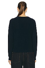 Guest In Residence Light Rib Crew Sweater in Midnight, view 3, click to view large image.
