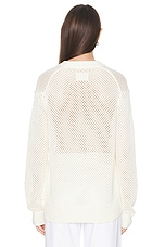 Guest In Residence Net Cardigan in Cream, view 3, click to view large image.