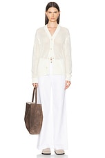 Guest In Residence Net Cardigan in Cream, view 4, click to view large image.