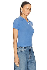 Guest In Residence Shrunken Polo Top in Dawn Blue, view 2, click to view large image.