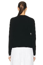 Guest In Residence Shrunken Crew Cashmere Top in Black, view 3, click to view large image.