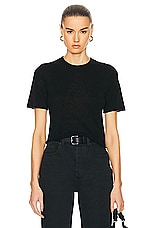 Guest In Residence Featherweight Crop Tee in Black, view 1, click to view large image.