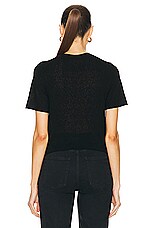 Guest In Residence Featherweight Crop Tee in Black, view 3, click to view large image.