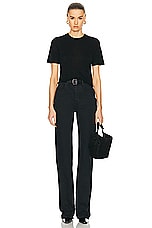 Guest In Residence Featherweight Crop Tee in Black, view 4, click to view large image.