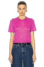 Guest In Residence Featherweight Crop Tee in Fuchsia, view 1, click to view large image.