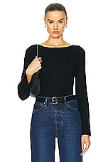Guest In Residence Longsleeve Flare Top in Black, view 1, click to view large image.