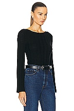 Guest In Residence Longsleeve Flare Top in Black, view 2, click to view large image.