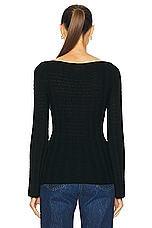 Guest In Residence Longsleeve Flare Top in Black, view 3, click to view large image.