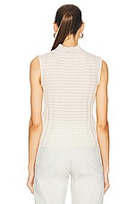Guest In Residence Mock Neck Shell Top in Cream, view 3, click to view large image.
