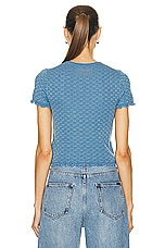 Guest In Residence Checker Baby Tee in Denim Blue, view 3, click to view large image.