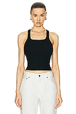 Guest In Residence Rib Tank Top in Black, view 1, click to view large image.