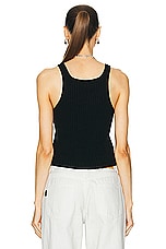 Guest In Residence Rib Tank Top in Black, view 3, click to view large image.