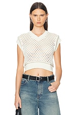 Guest In Residence Mesh Crop Vest in Cream, view 1, click to view large image.