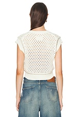 Guest In Residence Mesh Crop Vest in Cream, view 3, click to view large image.