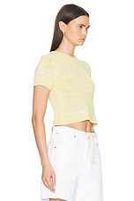 Guest In Residence Speckled Crop Tee in Citrine, view 2, click to view large image.