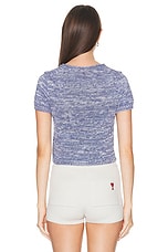 Guest In Residence Speckled Crop Tee in Denim Blue, view 3, click to view large image.