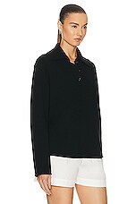 Guest In Residence Everyday Polo Top in Black, view 2, click to view large image.