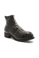 Guidi Soft Horse Full Grain Front Zip Boots in Black, view 2, click to view large image.