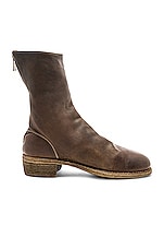Guidi Baby Buffalo Full Grain Back Zip Boots in Brown, view 1, click to view large image.