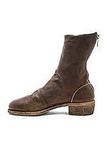 Guidi Baby Buffalo Full Grain Back Zip Boots in Brown, view 5, click to view large image.