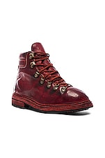 Guidi Lace Up Leather Combat Boots in Red, view 2, click to view large image.