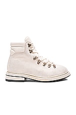 Guidi Lace Up Suede Combat Boots in White, view 1, click to view large image.