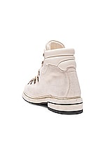 Guidi Lace Up Suede Combat Boots in White, view 3, click to view large image.