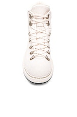 Guidi Lace Up Suede Combat Boots in White, view 4, click to view large image.
