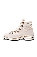 Guidi Lace Up Suede Combat Boots in White, view 5, click to view large image.