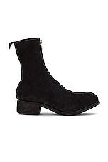 Guidi Pl2 Front Zip Boot in Black Suede, view 1, click to view large image.