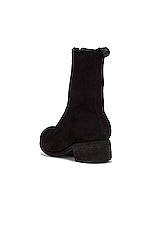 Guidi Pl2 Front Zip Boot in Black Suede, view 3, click to view large image.