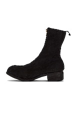 Guidi Pl2 Front Zip Boot in Black Suede, view 5, click to view large image.