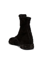 Guidi Stag Suede Zipper Boots in Black, view 3, click to view large image.