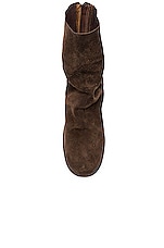 Guidi Calf Suede Boots in Brown, view 4, click to view large image.