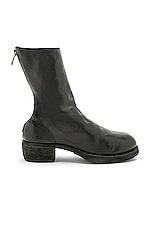 Guidi Leather Horse Zip Back Boots in Black, view 1, click to view large image.