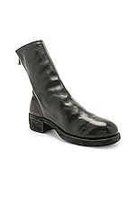 Guidi Leather Horse Zip Back Boots in Black, view 2, click to view large image.
