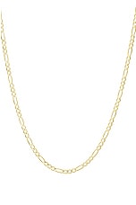 Greg Yuna 3.8mm Figaro Chain Necklace in Gold, view 2, click to view large image.