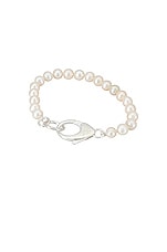 Hatton Labs White Pearl Lobster Bracelet in Silver, view 2, click to view large image.
