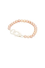 Hatton Labs Pink Classic Pearl Bracelet in Silver, view 2, click to view large image.