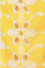 HARAGO Floral Eyelet Shorts in Yellow, view 3, click to view large image.