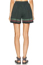 HARAGO Applique Shorts in Green, view 4, click to view large image.