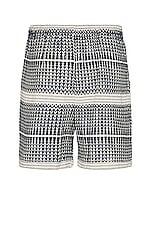 HARAGO Jacquard Handloom Shorts in Navy, view 2, click to view large image.